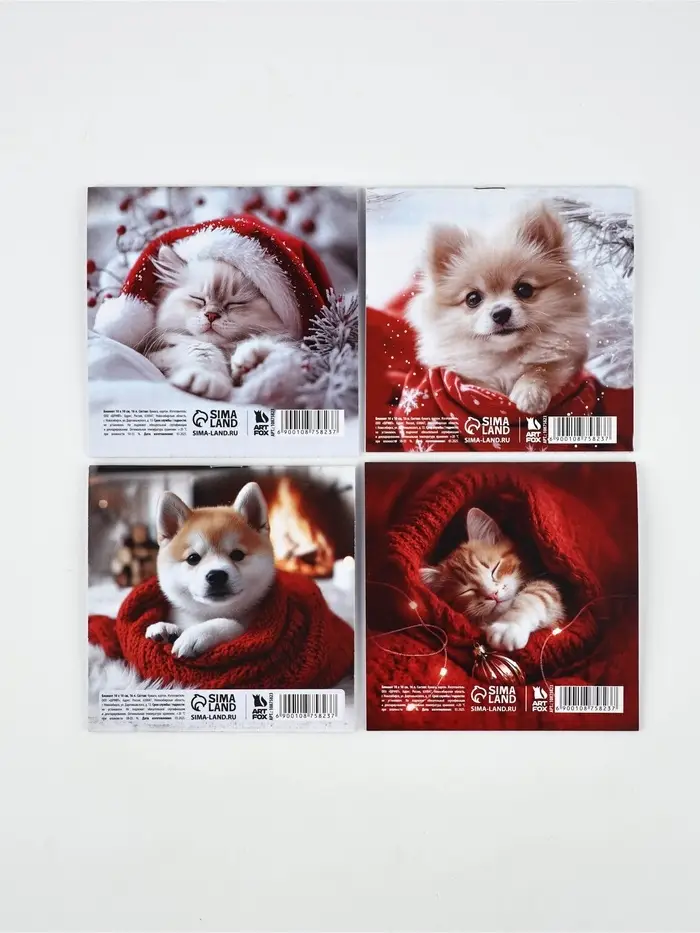 Блокнот 10х10, 16 листов МИКС "Зверята"