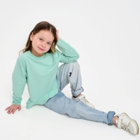 Свитшот для девочки с воланом KAFTAN "Basic line" размер 30 (98-104), цвет мята