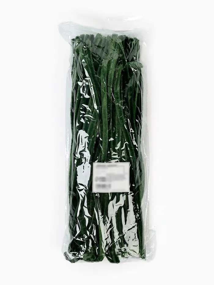 Синельная проволока, набор 100 шт, размер 1 шт 30х0,8 см, цвет зелёный