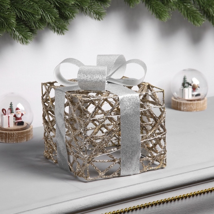 Фигура световая Фигура световая "Подарок", 17х15х15, 20 LED, AAx2 (не в компл.), Т/БЕЛЫЙ