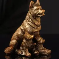 Фигура "Овчарка с щенками" 10х7 см,бронза