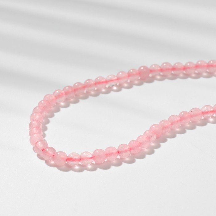 Бусины на нити шар №4 &laquo;Кварц розовый&raquo;, 90 бусин
