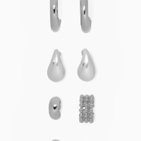 Набор серьги и каффы 8 шт «Кольца» капли, цвет серебро Набор серьги и каффы 8 шт «Кольца» капли, цвет серебро
