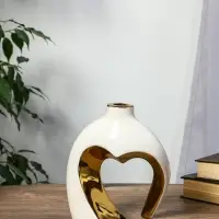 Ваза керамика настольная "Лари" (набор 2 шт) h=26х23, d=4 см, белый