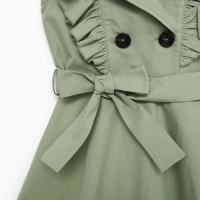 Платье детское двубортное KAFTAN, размер 30 (98-104 см), цвет оливковый