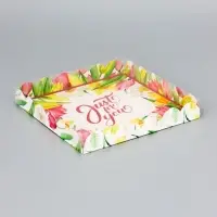 Коробка для печенья, &laquo;Тюльпаны&raquo;, 21&times;21&times;3 см