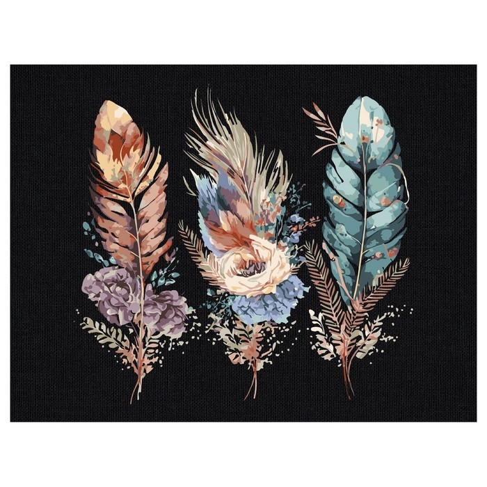 Картина по номерам &laquo;Легкость пера&raquo;, 30 &times; 40 см, на черном холсте