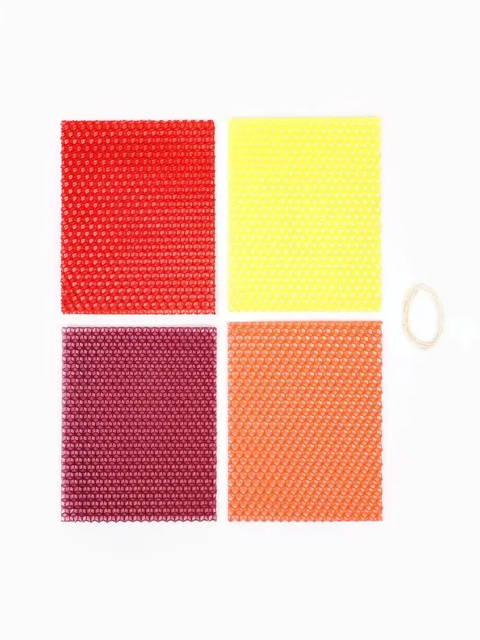 Вощина цветная для создания свечей, 4 цвета + фитиль