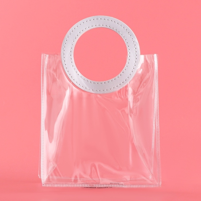 Пакет подарочный из ПВХ, белый, 17 х 15 х 8 см