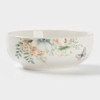 Салатник Доляна "Цветы" цвет белый   15,5х6 см