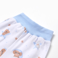 Ползунки с открытой ножкой детские ATA kids &laquo;Сон&raquo;, молочные/голубые, рост 68