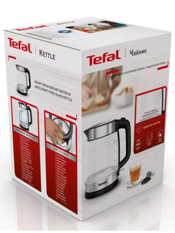 Стеклянный чайник Glass Kittle KI700830, с фильтром, 2200 Вт