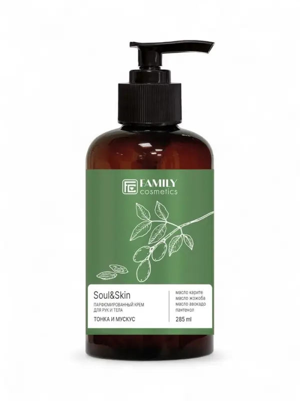 Крем для рук и тела парфюмированный Soul&Skin тонка и мускус, 285 мл