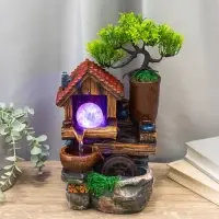 Фонтан "Домик под деревом" 32х15х13 см (с подсветкой)