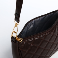 Сумка багет на молнии, цвет коричневый