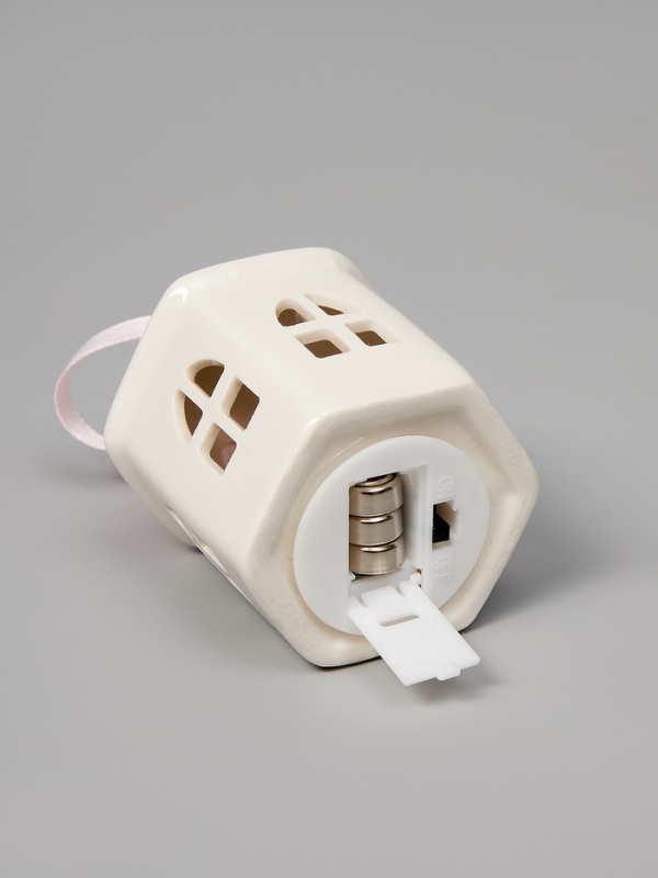 Светодиодная подвеска "Домик" 9.3х6х6, 1 LED, LR44x3(в компл.), Т/БЕЛЫЙ