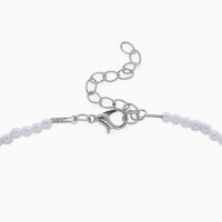 Кулон жемчуг &laquo; Сердце&raquo; бусина №4, серебряно-белый в серебре, 30 см