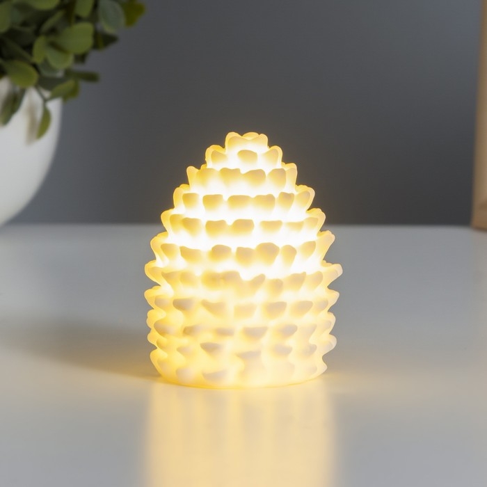 Ночник "Шишка" 2Вт LED LR44 белый 5,5х5,5х7см