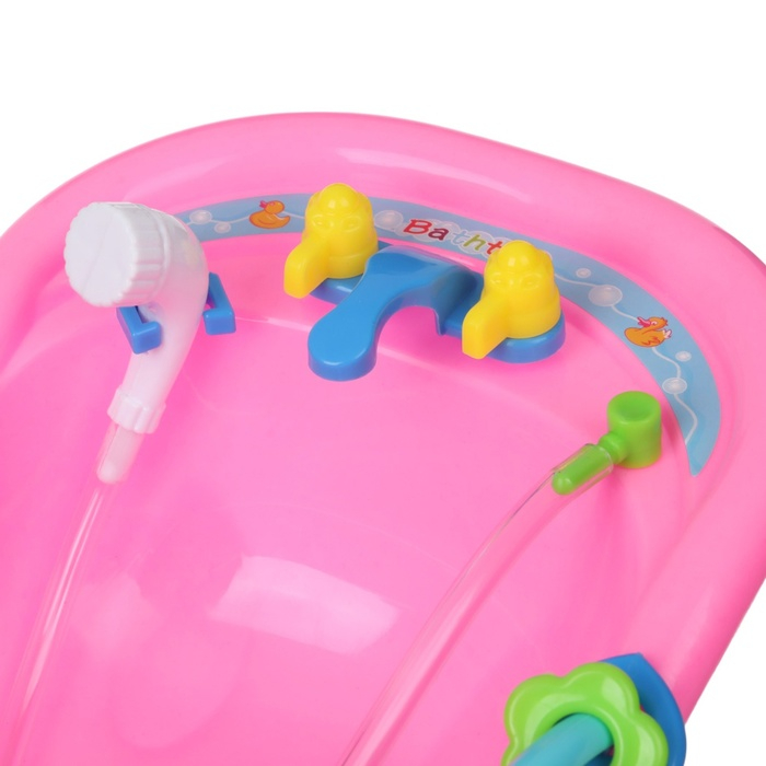 Набор резиновых игрушек для ванны &laquo;Пупс в ванне&raquo;, с пищалкой, 5 шт, цвет МИКС, Крошка Я