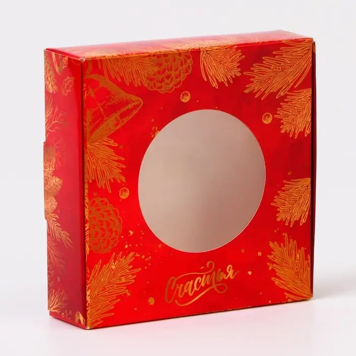 Подарочная коробка сборная с окном &laquo;Исполнения желаний&raquo;, 10&times;10&times;3 см