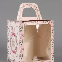 Пасхальная коробочка с окном "Тюльпаны" 15 х 15 х 18 см