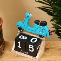 Календарь настольный &laquo;Мопед&raquo;, 14&times;5.5&times;14.5 см, дерево, бирюзовый