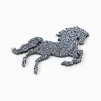 Декор "Лошадки" на клеевой основе, цвет графит, набор 6 шт.