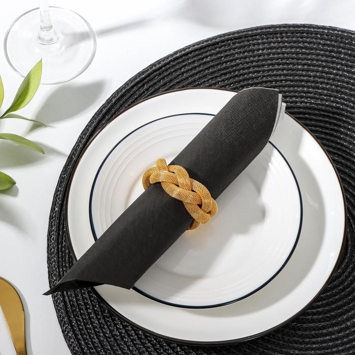 Кольцо для салфетки &laquo;Сплетение&raquo;, 5&times;4,5&times;2,5 см, цвет золотой