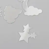 Декор для творчества пластик зеркальный "Солнце, звёзды и облака" набор 6 шт