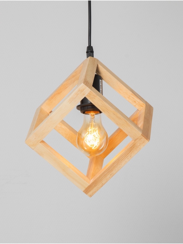 Светильник BayerLux ЭКО "Куб" 1х40Вт Е27 черный/коричневый 27х27х100см