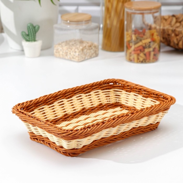 Корзинка для подачи Доляна &laquo;Молочный шоколад&raquo;, 30&times;19,5&times;6 см, цвет коричневый