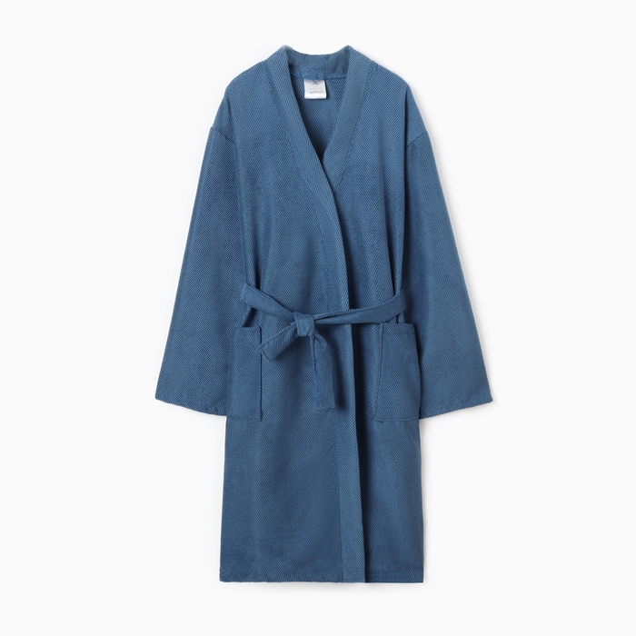 Халат мужской Этель, цв. синий, р-р 56-58, 100% полиэстер, 300 г/м2 Халат мужской Этель, цв. синий, р-р 56-58, 100% полиэстер, 300 г/м2