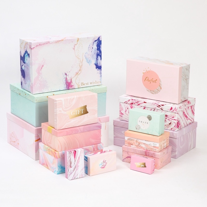 Набор коробок 15 в 1, упаковка подарочная, &laquo;Текстурный&raquo;, 12 х 6.5 х 4 см - 46.5 х 30 х 17.5 см