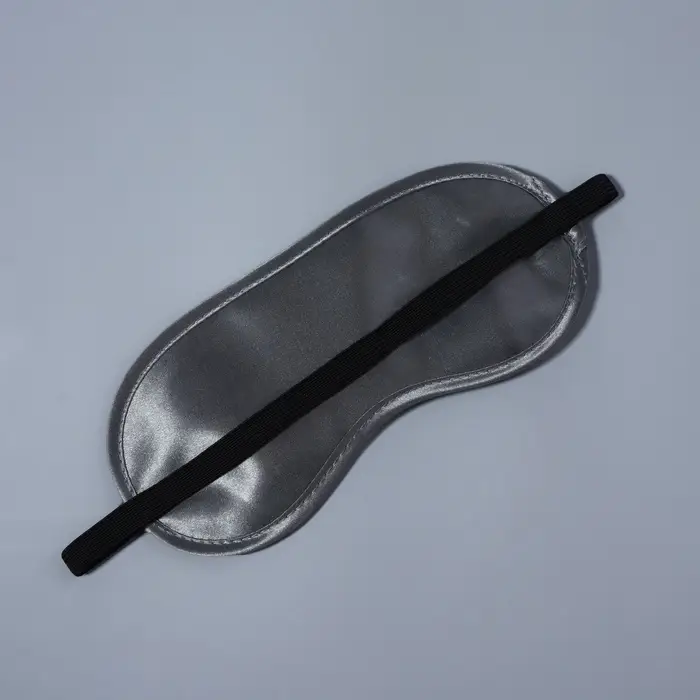 Маска для сна, сатиновая, резинка одинарная, 19&times;8.5 см, серая