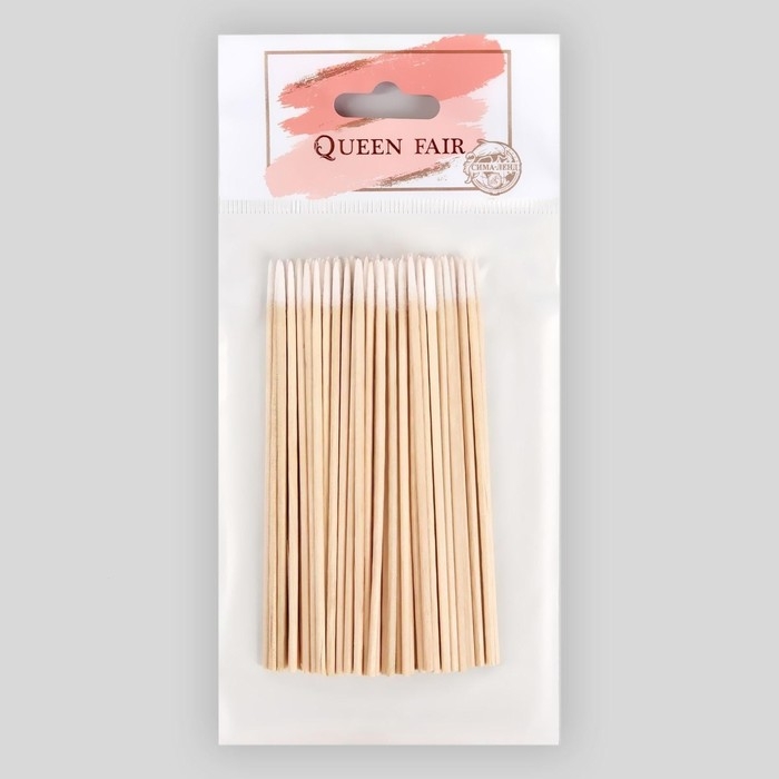 Ватные палочки на деревянной основе, заострённые, 10 см, 100 шт