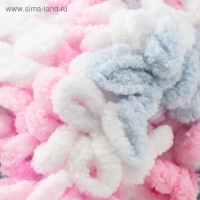 Пряжа "Puffy Fine Color" 100% микрополиэстер 14,5м/100гр (5945 бел-сер-роз)