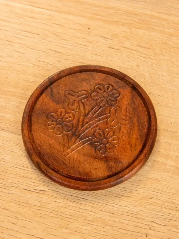 Подставка под горячее "Кошка" (набор 6 шт), 11,5х13х6,5 см, дерево шишам