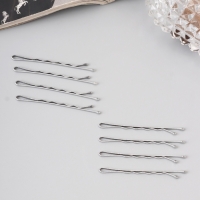 Невидимка для волос &laquo;Валери&raquo;, набор 60 шт., 4.5 см, серебро