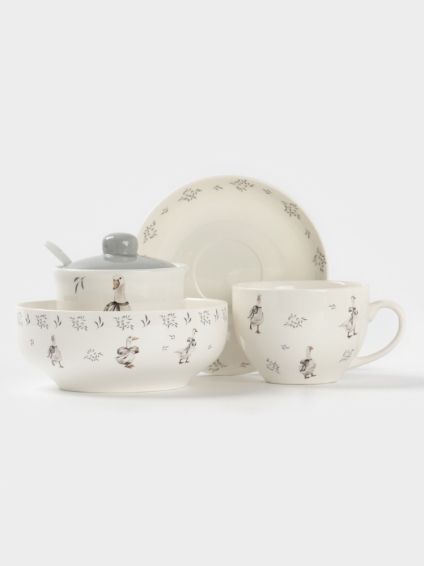 Лимонница Доляна "Гуси" цвет белый  9x9 см