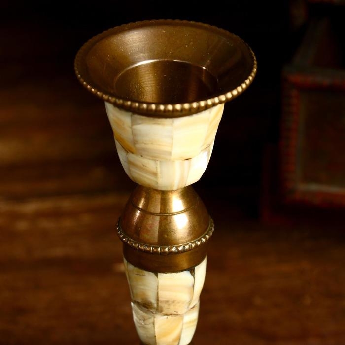 Подсвечник "Фларин" латунь, перламутр 5х5х13,5 см