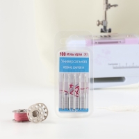 Иглы для бытовых швейных машин, универсальные, №100, 5 шт