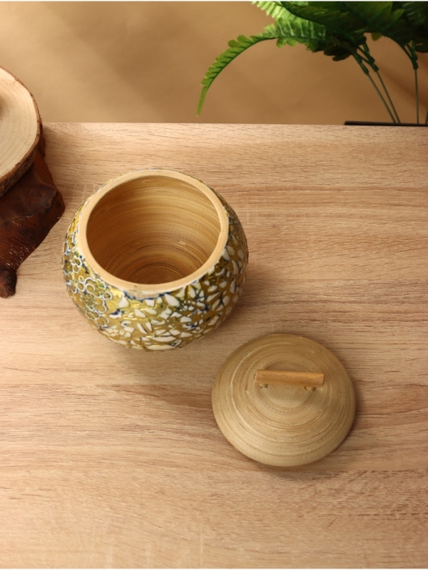 Банка для сыпучих продуктов 13х13х12 см, бамбук