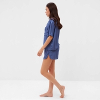 Пижама женская (рубашка и шорты) KAFTAN "Полоса" р.44-46, синий Пижама женская (рубашка и шорты) KAFTAN "Полоса" р.44-46, синий