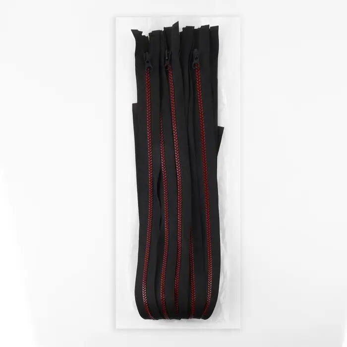 Молния &laquo;Трактор&raquo;, №5, разъёмная, замок автомат, 60 см, чёрная, бордовая