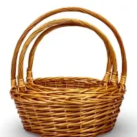 Набор корзин 3 шт 44х44х16, 37х37х14, 31х31х12 см руска 17/15/13см  лоза натур