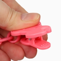 Пустышка классическая, с держателем, +0мес., цвет розовый