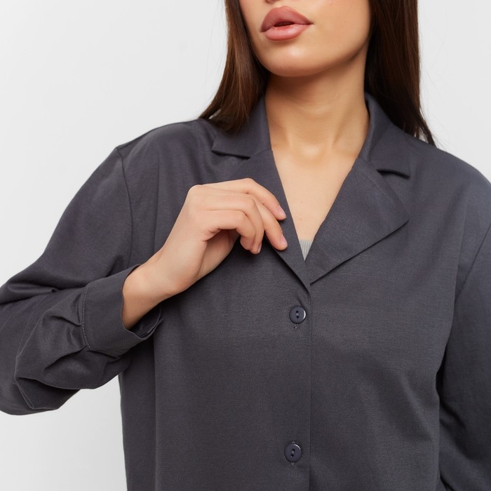 Комплект женский (рубашка, брюки, топ) KAFTAN Комплект женский (рубашка, брюки, топ) KAFTAN "Base" р. 48, графит