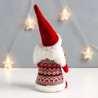 Кукла интерьерная "Ангелочек Марфуша в красном платье с узорами и сердечком" 33х13х10 см