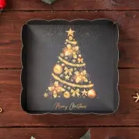 Коробка для печенья, кондитерская новогодняя упаковка, &laquo;Елка желаний&raquo;, 12&times;12&times;3 см