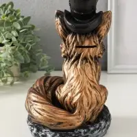 Копилка "Лиса в шляпе" 24х15 см, бронза с серебром